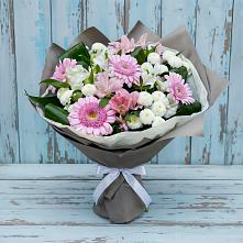 Букет цветов из:  Герберы, Альстромерии и Хризантемы #REPLACE_PRED# Зарубино