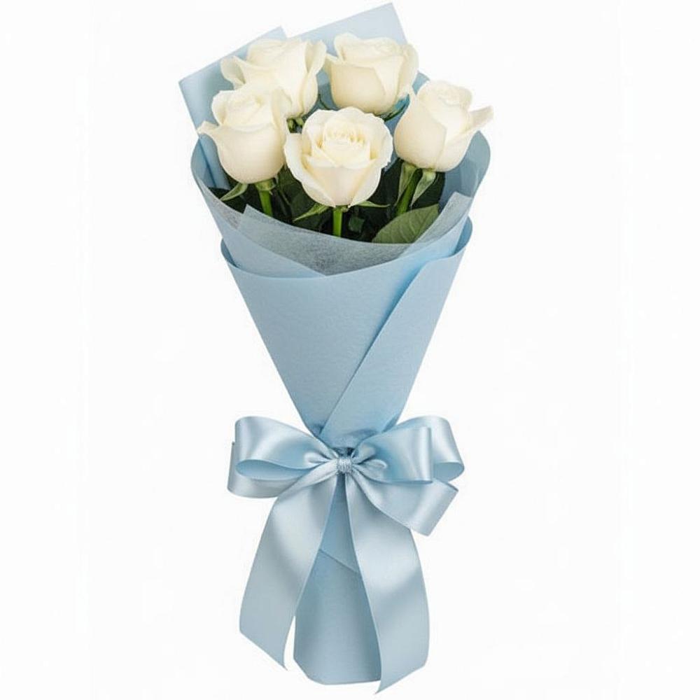 Букет 5 Белых роз Проуд в Зарубино