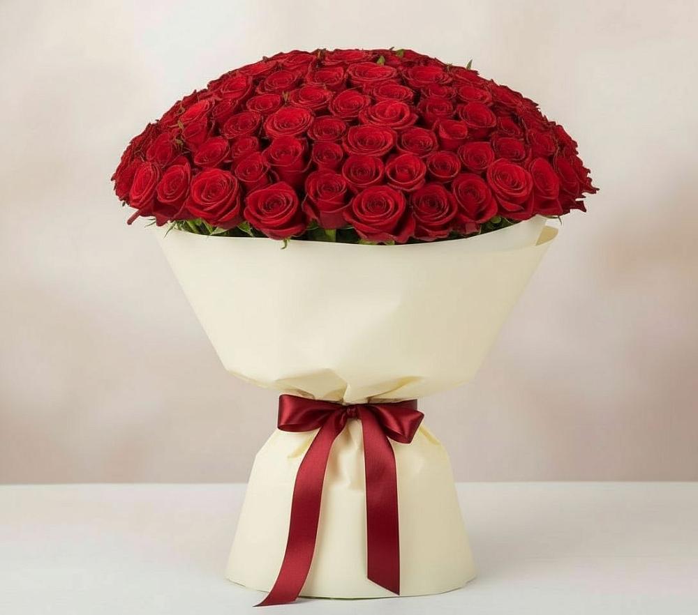 Букет 101 Красная роза Милано в Зарубино