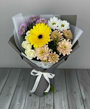 Букет цветов из:  Розы, Герберы и Хризантемы #REPLACE_PRED# Зарубино
