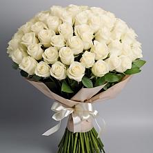 Букет 101 беля роза Белоснежка в Зарубино