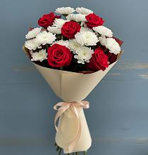 Букет цветов из:  Розы и Хризантемы #REPLACE_PRED# Зарубино