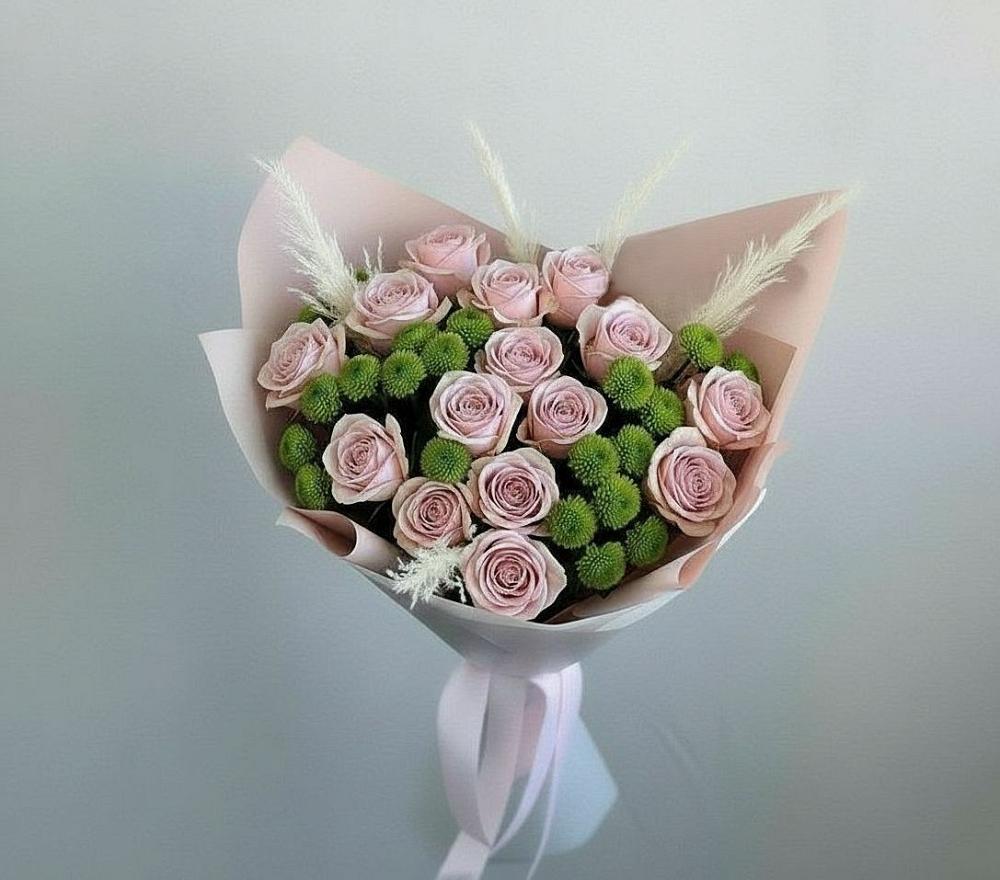 Букет цветов из: Розы и Хризантемы в Зарубино