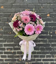 Букет цветов из:  Герберы и Хризантемы в Зарубино