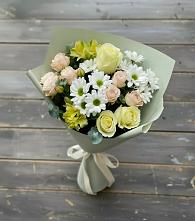Букет цветов из:  Альстромерии, Розы и Хризантемы в Зарубино
