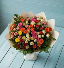 Букет Микс из разноцветных кустовых роз #REPLACE_PRED# Зарубино